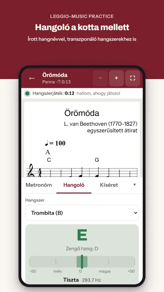 Hangoló a kotta mellett – Írott hangnévvel, transzponáló hangszerekhez is