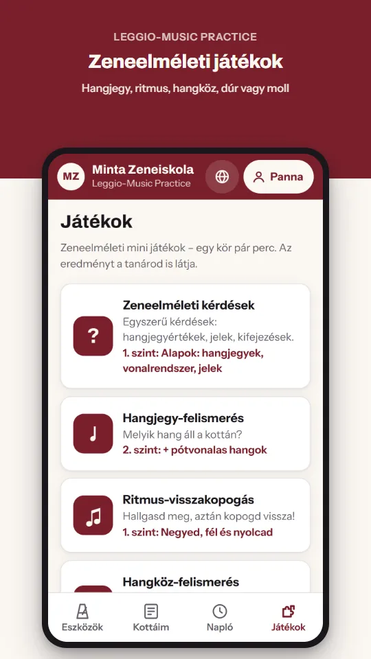 Zeneelméleti játékok – Hangjegy, ritmus, hangköz, dúr vagy moll
