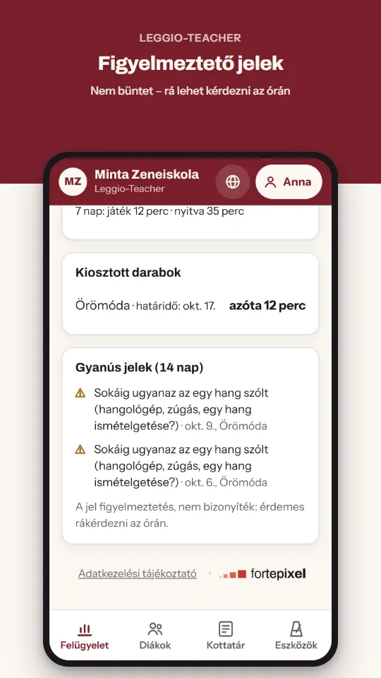 Figyelmeztető jelek – Nem büntet – rá lehet kérdezni az órán