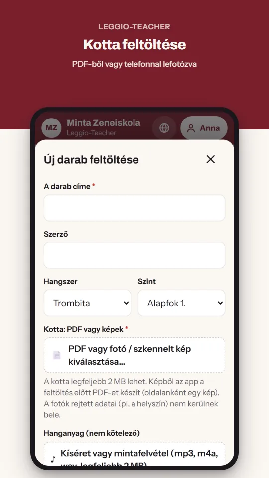 Kotta feltöltése – PDF-ből vagy telefonnal lefotózva
